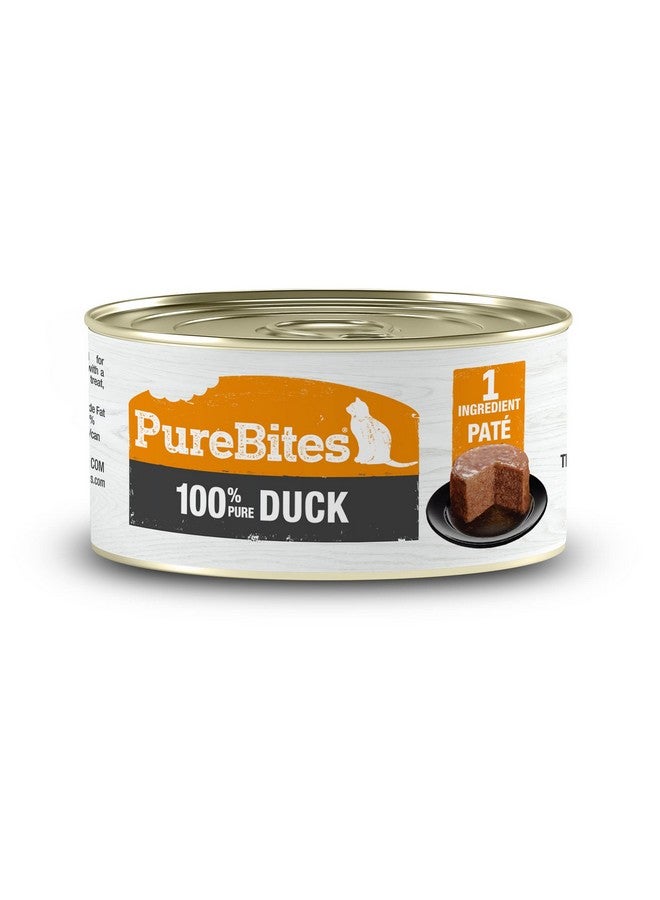 PureBites 100% Pure Duck Pate Cat Treat | 2.5oz can | only 1 Ingredient | case of 12 - Image 1
