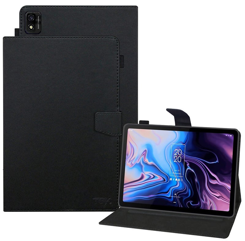 TGK Leather Flip Stand Case Cover for TCL 10 TAB Max 10.36 inches Tablet with Stylus Holder, Black - Image 1