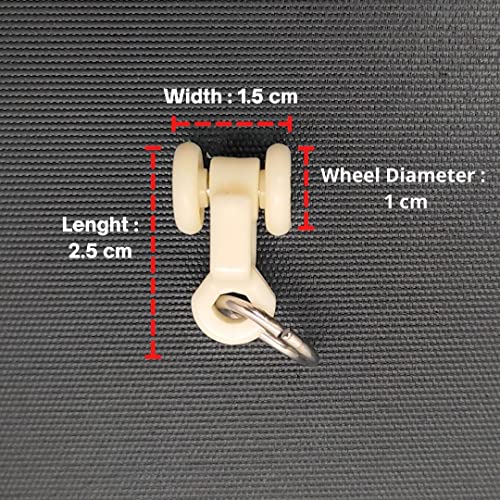 FAPBADRI Heavy Plastic Runners with Wheels for Curtain Channel/Track, Ivory Colour, 100 Pieces - Image 2