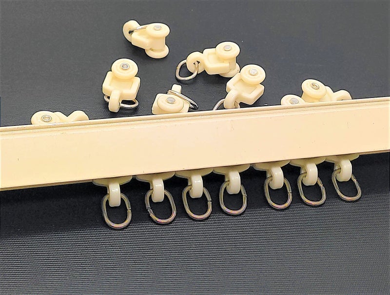 FAPBADRI Heavy Plastic Runners with Wheels for Curtain Channel/Track, Ivory Colour, 100 Pieces - Image 3