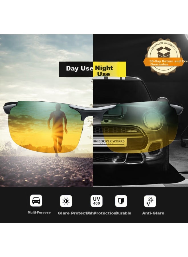 Lovedru Lafudrue Day And Night Dual-use Hd Polarized Sungl For Drivers Uv Protection Anti-glare Dimming High Beam - Image 1