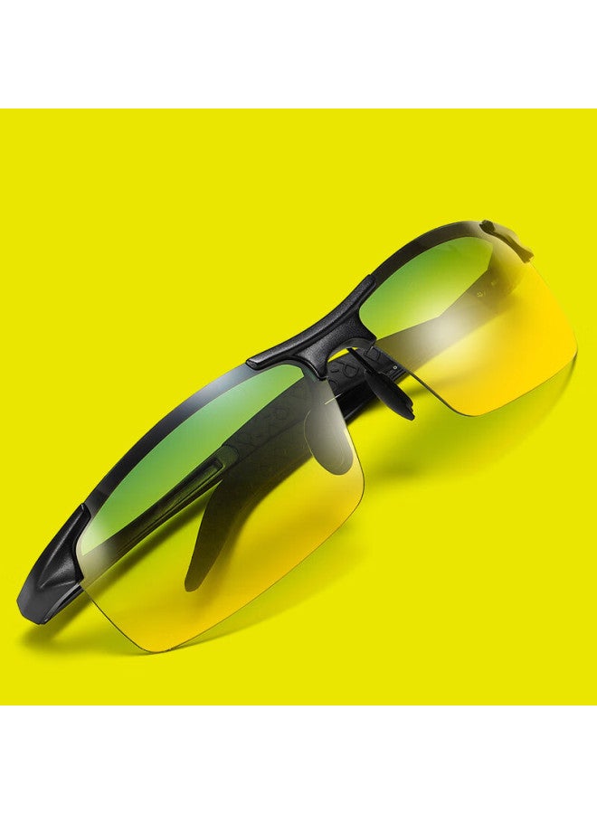 Lovedru Lafudrue Day And Night Dual-use Hd Polarized Sungl For Drivers Uv Protection Anti-glare Dimming High Beam - Image 2