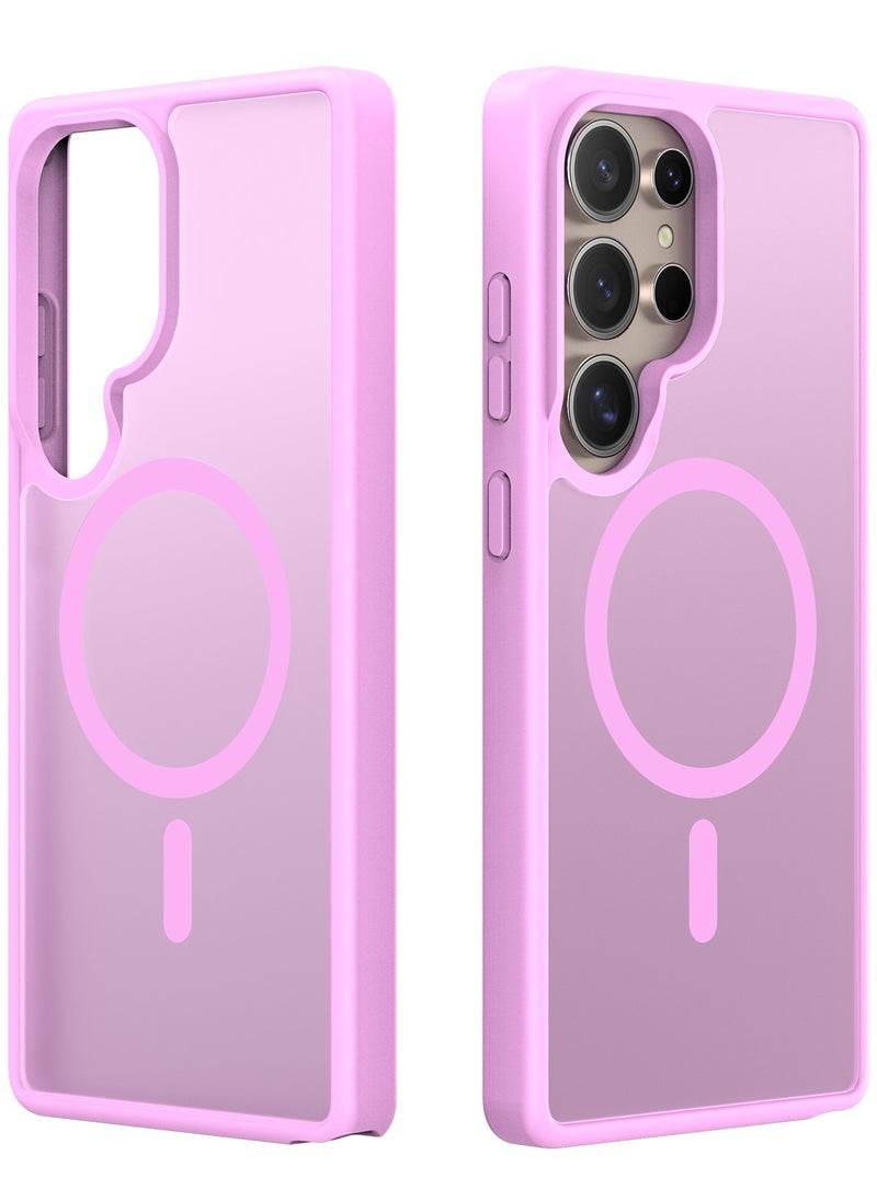 DUX DUCIS - DUX DUCIS Yind Case Anti-Yellowing Matte Clear [Hard PC Back & Soft TPU Bumper] Magnetic Wireless Charging Shockproof Protective Phone Case Cover compatible with Samsung Galaxy S25 Ultra  (Rose Pink) - Image 1