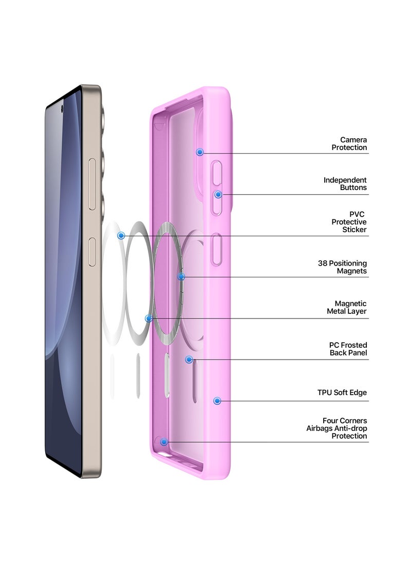DUX DUCIS - DUX DUCIS Yind Case Anti-Yellowing Matte Clear [Hard PC Back & Soft TPU Bumper] Magnetic Wireless Charging Shockproof Protective Phone Case Cover compatible with Samsung Galaxy S25 Ultra  (Rose Pink) - Image 1