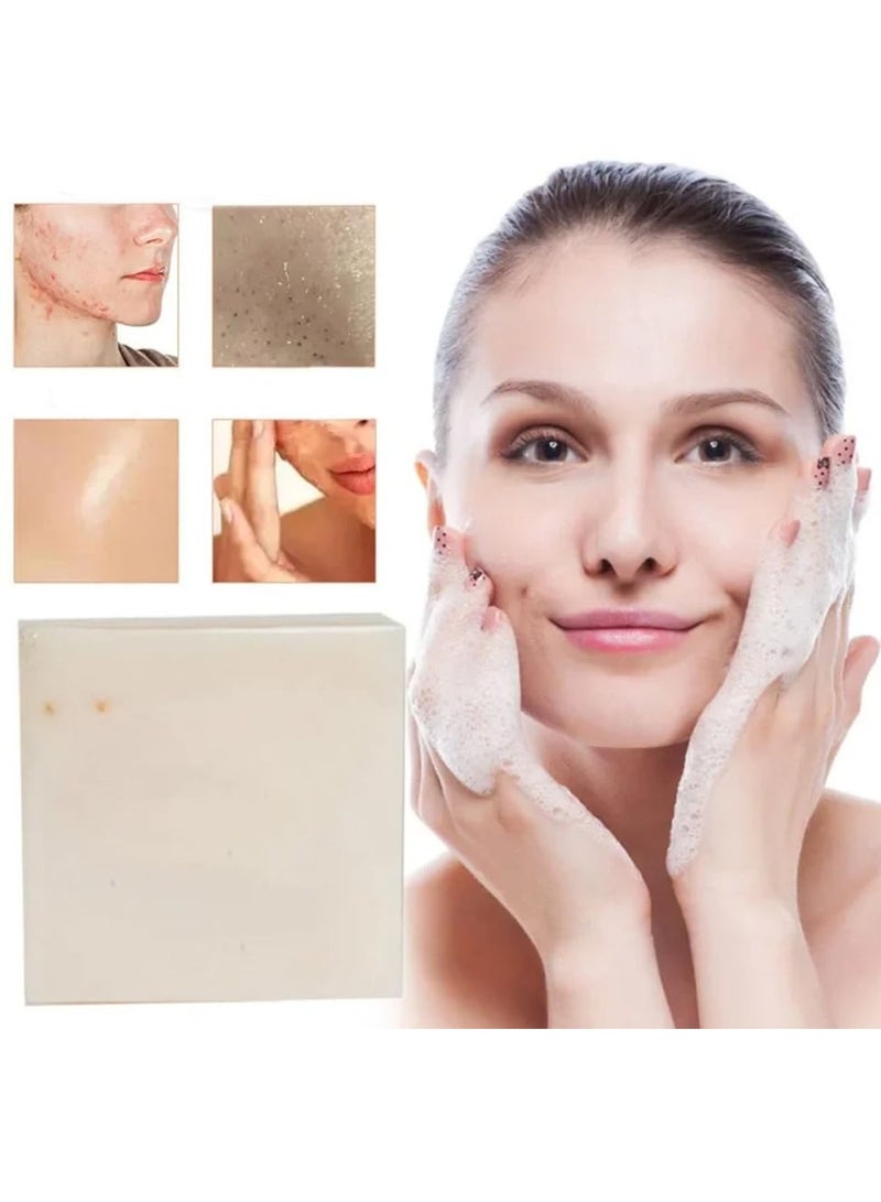 JAM 2Pcs Rice Milk Soap Thailand Rice Handmade Soap Face and Body Cleaning Rice Soap Gentle Moisturizing Deep Cleaning Facial Skin Care Rice Shampoo Bar Rice Water Protein Shampoo Bar 2x65g - Image 2