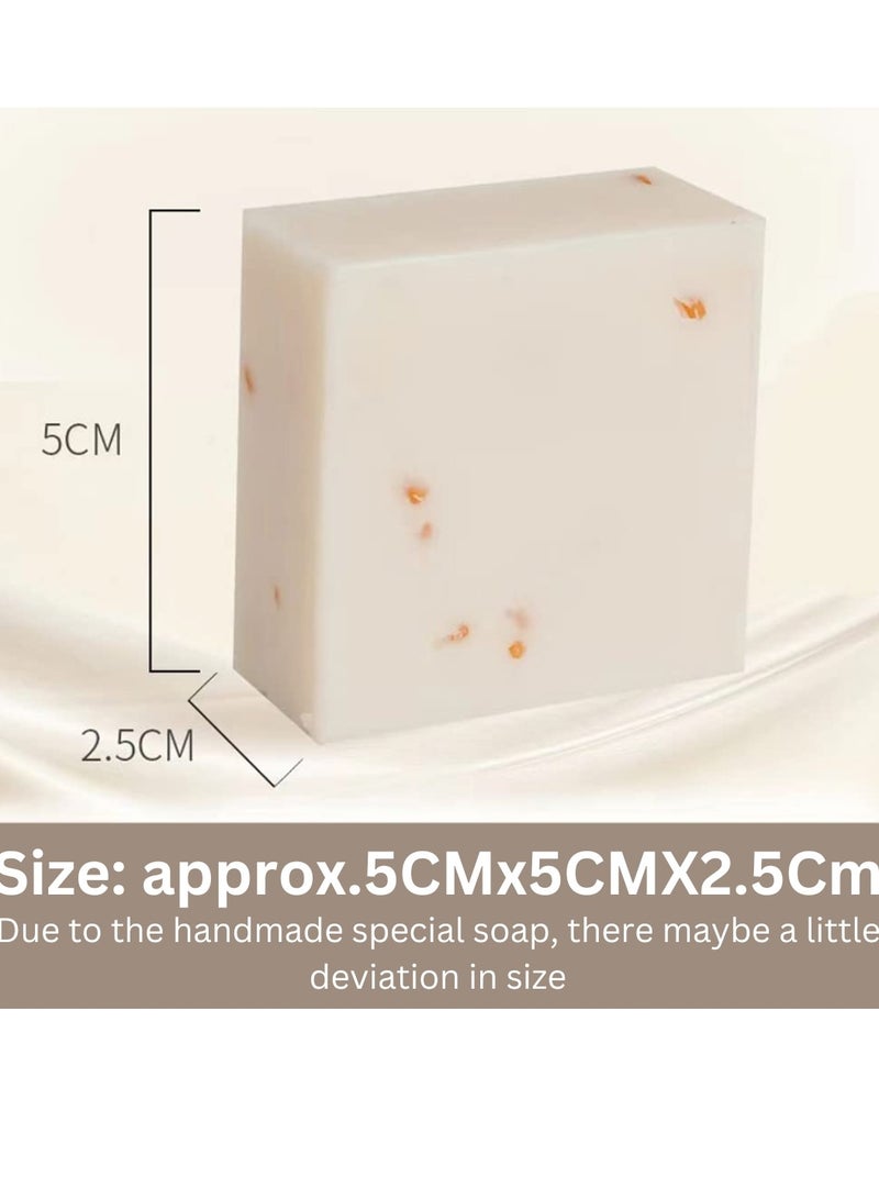 JAM 2Pcs Rice Milk Soap Thailand Rice Handmade Soap Face and Body Cleaning Rice Soap Gentle Moisturizing Deep Cleaning Facial Skin Care Rice Shampoo Bar Rice Water Protein Shampoo Bar 2x65g - Image 3