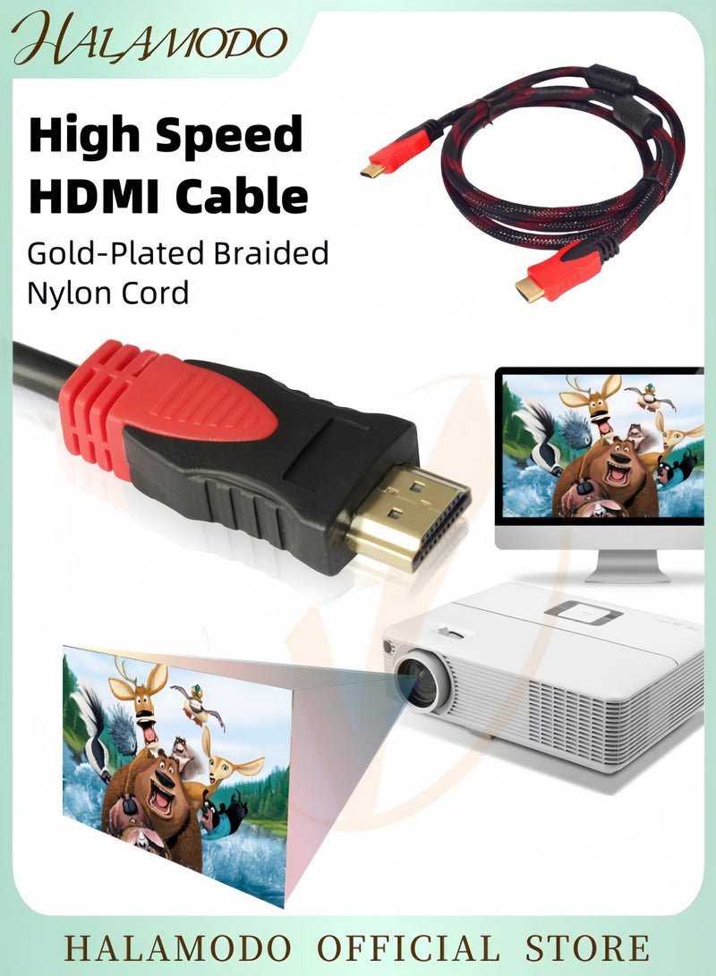 HALAMODO High-Speed 4K HDMI Cable 5ft Ultra HD Gold-Plated Braided Cord 18Gbps Ethernet Audio Return Supports 1080P HDR 3D for HDTV Blu-ray PS4 Xbox and More - Image 1