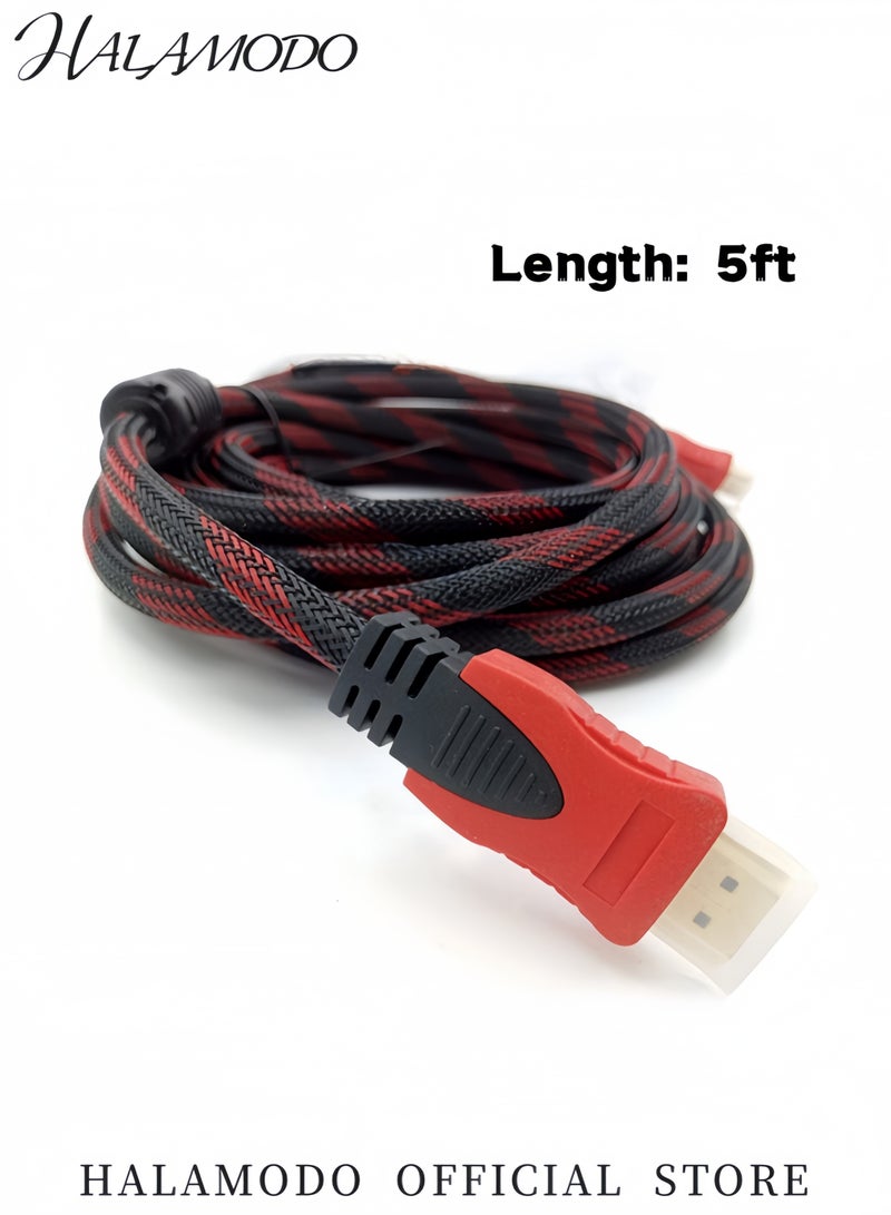 HALAMODO High-Speed 4K HDMI Cable 5ft Ultra HD Gold-Plated Braided Cord 18Gbps Ethernet Audio Return Supports 1080P HDR 3D for HDTV Blu-ray PS4 Xbox and More - Image 5