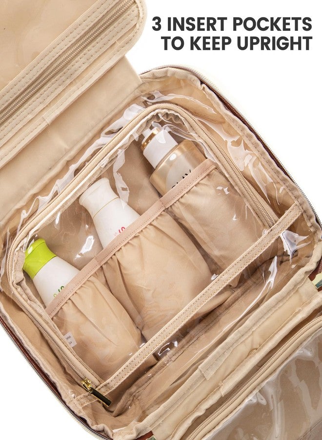 لوف فوك حقيبة أدوات تجميل للسفر من لوففوك للنساء، حقيبة مكياج معلقة مقاومة للماء مع جيب للمجوهرات، حقيبة مستحضرات تجميل محمولة مع حزام للأمتعة للرحلات والتخييم والحمام (وردي، 12.5 بوصة) - Image 4