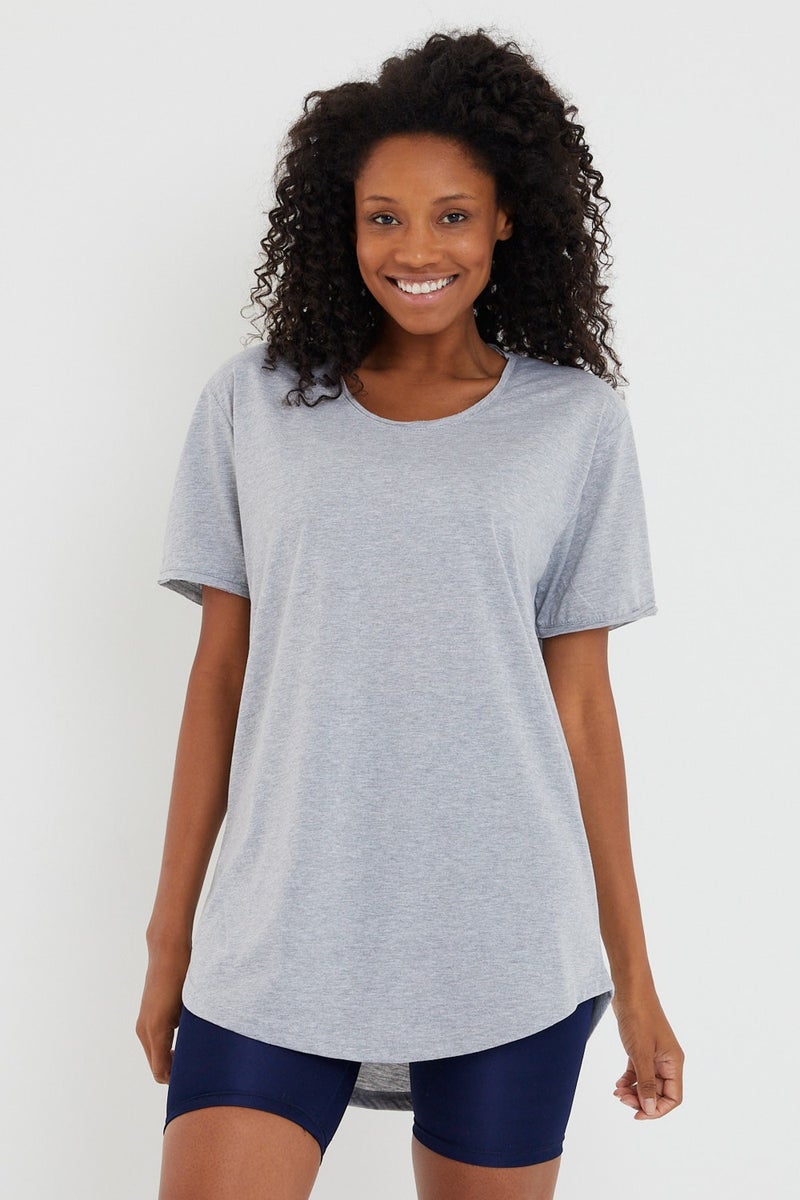 Cool Tarz Cool Style Style Cool Women Gray Dirty Collar Loose T-SHIRT-XKTCPS001R10S  - Image 3