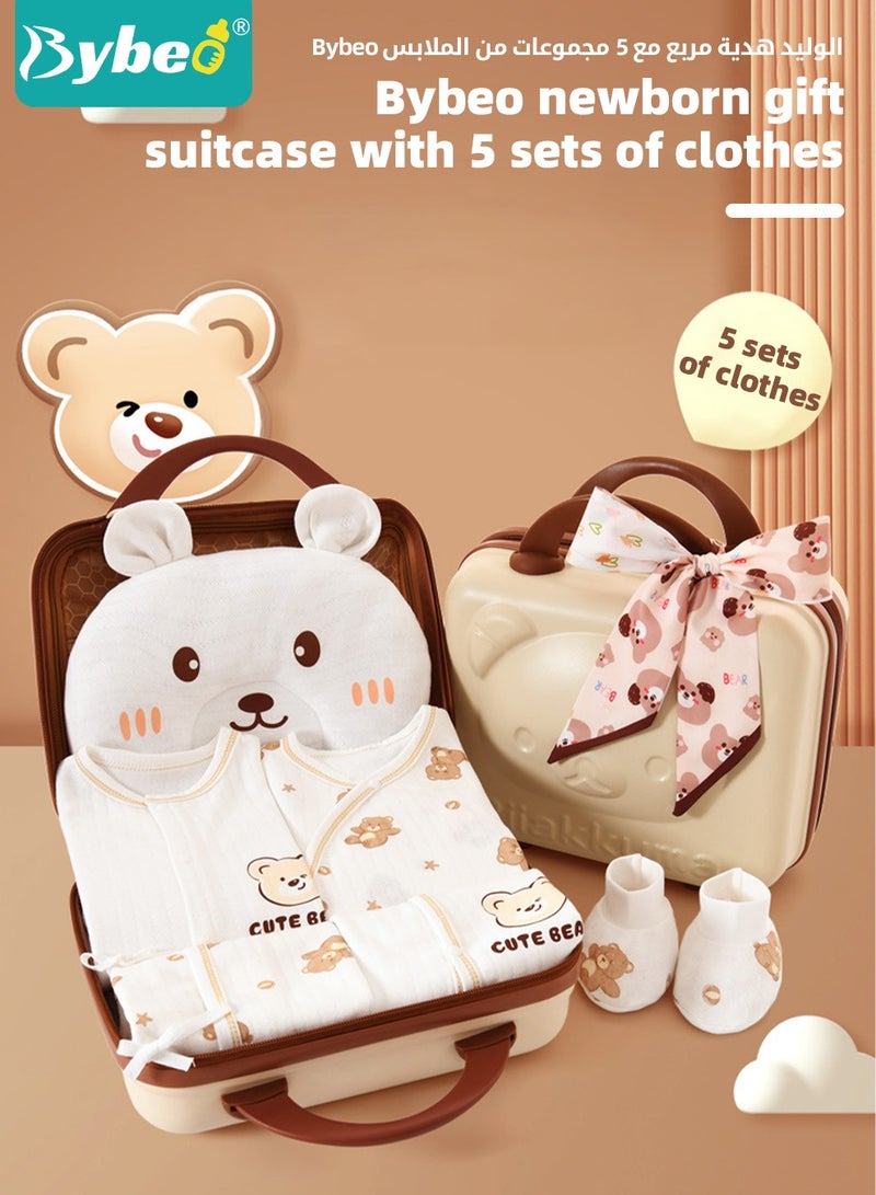 Bybeo 24PCS Newborn Baby Gifts Set, Newborn Layette Gift Set, Baby Clothes Accessories Set for Boys and Girls, Premium Cotton, Perfect Gift Box with Beautifully Suitcase for Spring Summer Autumn Winter - Image 3