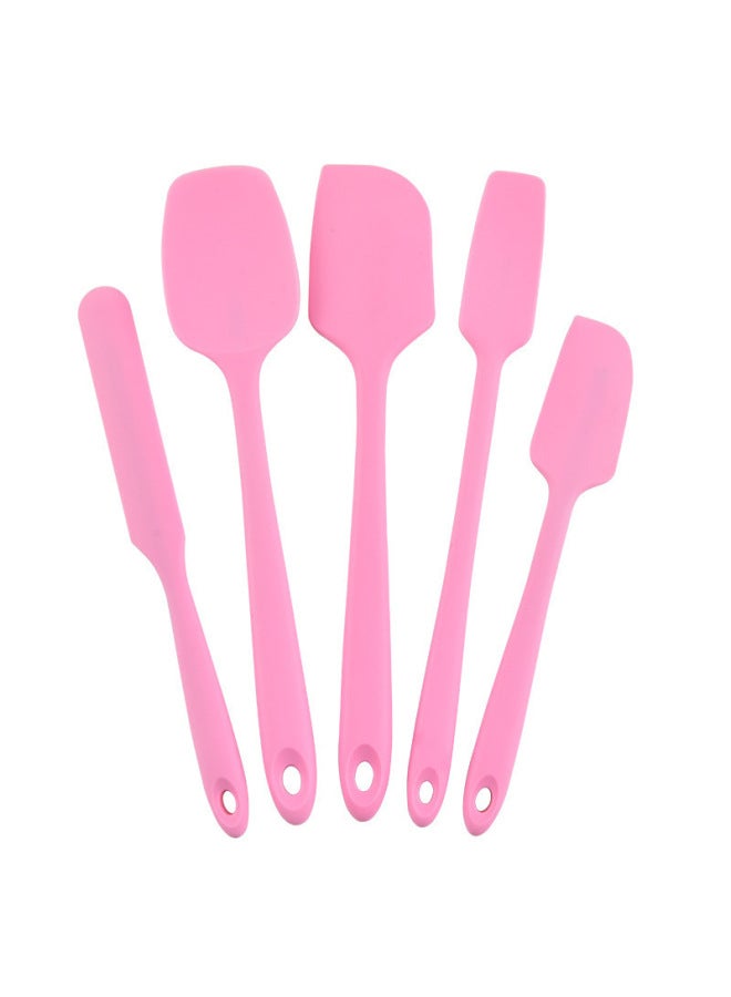 Silicone Kitchenware 9 Piece Set Household Cake Cream Butter Spatula Oil Brush Baking Tool Set-Color:Pink 5-piece Set (including Color Box) - Image 1