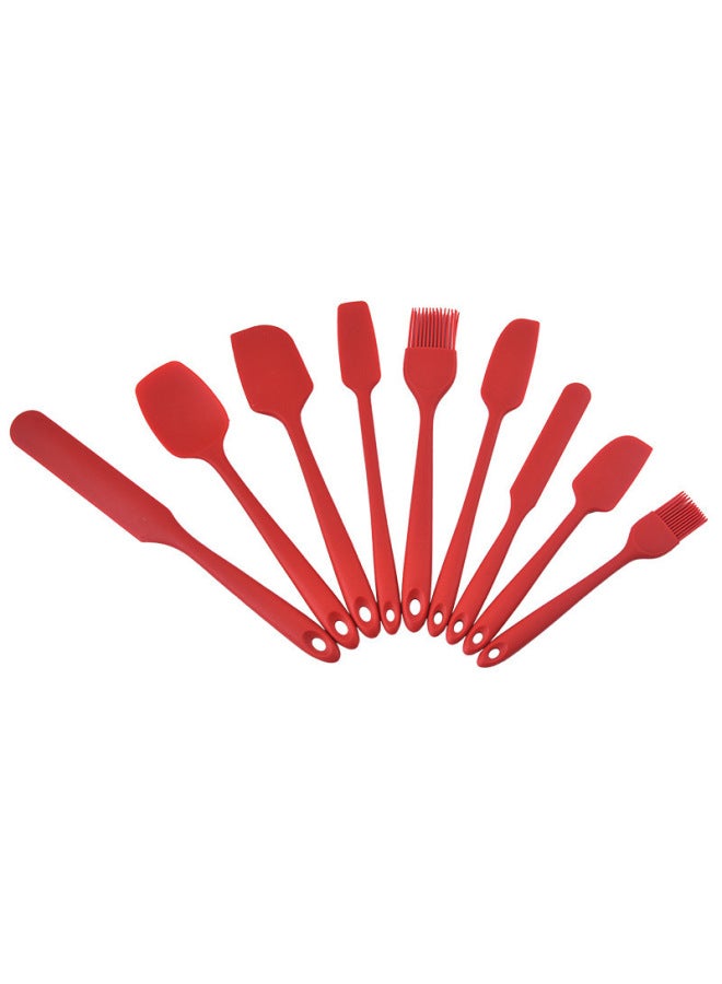 Silicone Kitchenware 9 Piece Set Household Cake Cream Butter Spatula Oil Brush Baking Tool Set-Color:Pink 5-piece Set (including Color Box) - Image 2