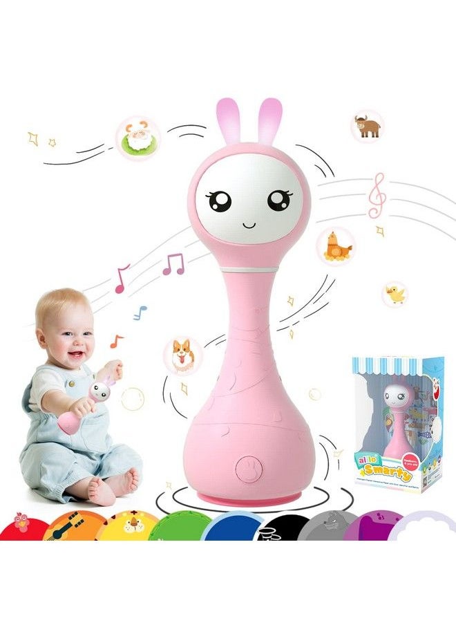 alilo - Bunny Smarty Baby Toys Baby Rattle Musical LightUp Rattles Encourage Developmental Milestones For Babies 024 Months Infants Newborns Smarty Bunny Pink - Image 1