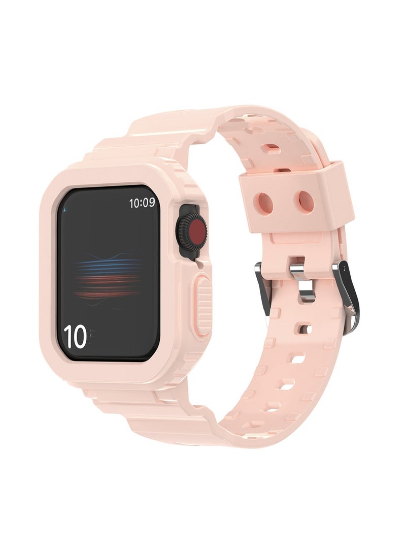 Light Pink Watch Strap 40/41mm Compatible With Apple Watch, Suitable For Both Men And Women, Tpu Integrated Watch Strap Wristband Compatible With Iwatch Series 10 9 8 7 Generations - Image 1