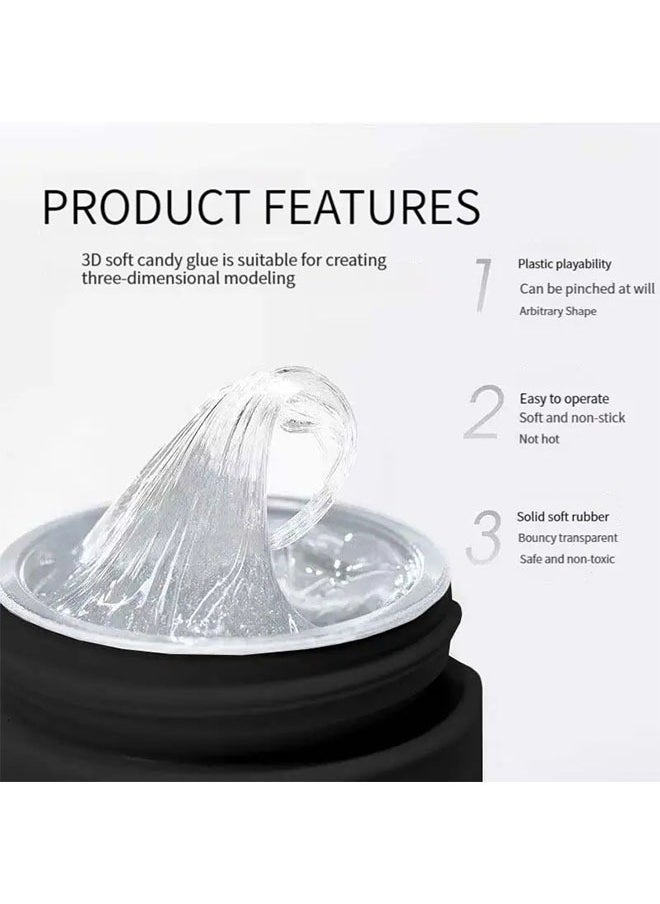 Generic - Solid Nail Glue Gel for Press On Nails, Acrylic Fake Nails 3D PVC Candy Soft Polish, for Nail Strengthening DIY Nail Art Home Salon Use - Image 1