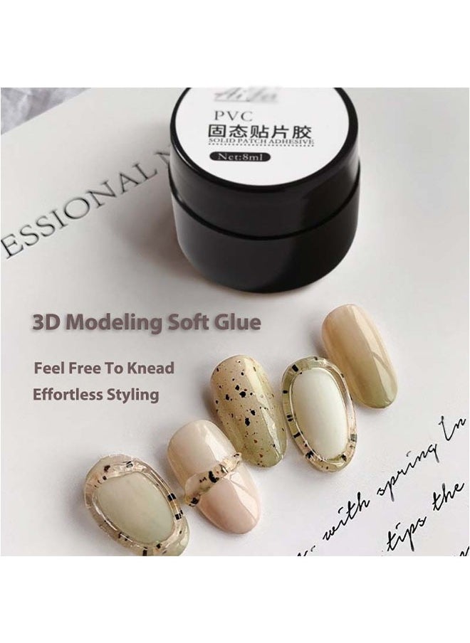 Generic - Solid Nail Glue Gel for Press On Nails, Acrylic Fake Nails 3D PVC Candy Soft Polish, for Nail Strengthening DIY Nail Art Home Salon Use - Image 1
