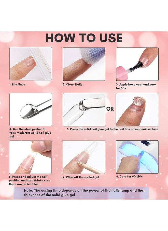Generic - Solid Nail Glue Gel for Press On Nails, Acrylic Fake Nails 3D PVC Candy Soft Polish, for Nail Strengthening DIY Nail Art Home Salon Use - Image 1