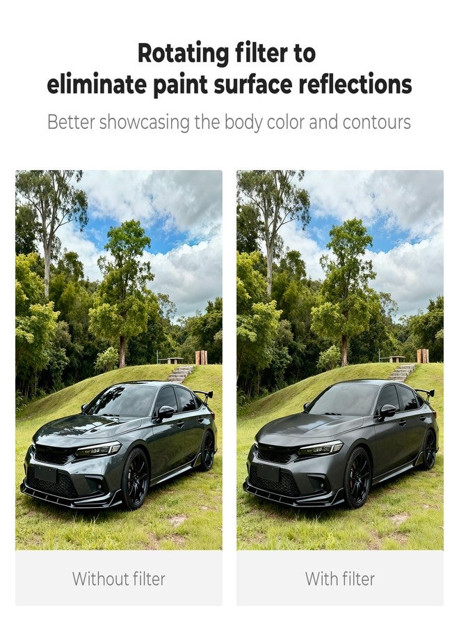 K&F CONCEPT 58mm Press-on CPL Phone Lens Filter Kit, Polarizing Filter Compatible with iPhone 17/16/15/14/13/12 Standard, 16/15/14/13/12 Pro/Pro Max, 58mm Threaded Filters - Image 2