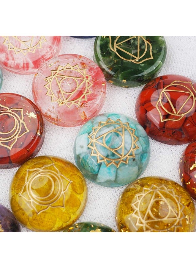 Wehous 7 Chakra Stones Resin Molds 2 Pack Silicone Round Reiki Healing Crystal With Engraved Chakra Symbols Epoxy Resin Casting Mould Diy Crafts Jewelry Pendant Keychain Home Decor Ornament - Image 3