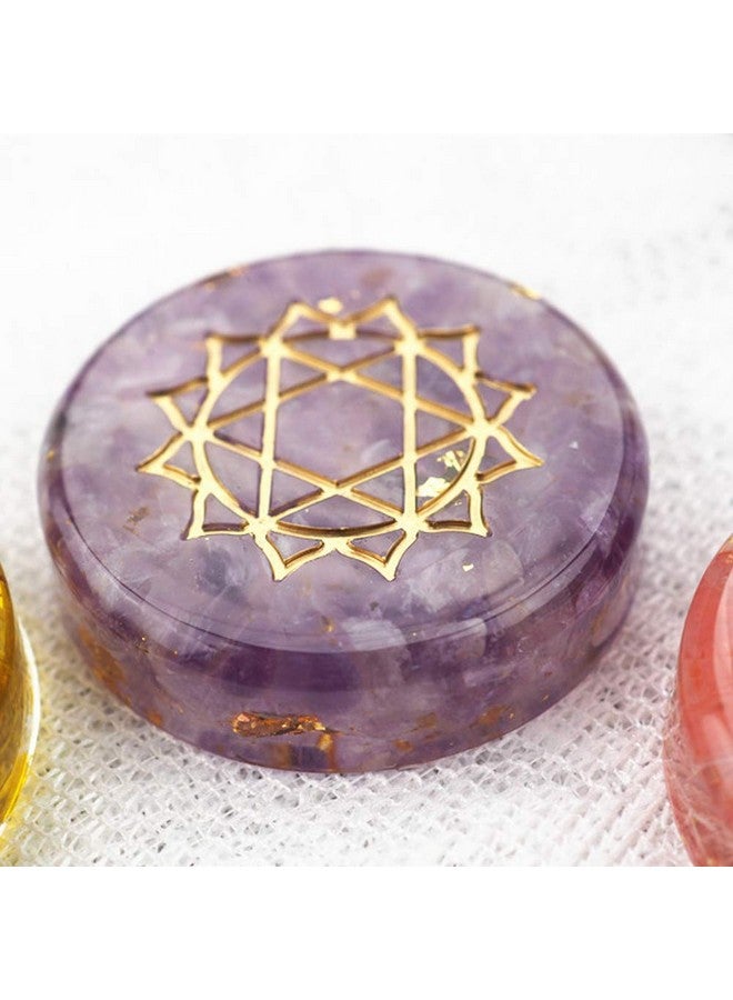 Wehous 7 Chakra Stones Resin Molds 2 Pack Silicone Round Reiki Healing Crystal With Engraved Chakra Symbols Epoxy Resin Casting Mould Diy Crafts Jewelry Pendant Keychain Home Decor Ornament - Image 4
