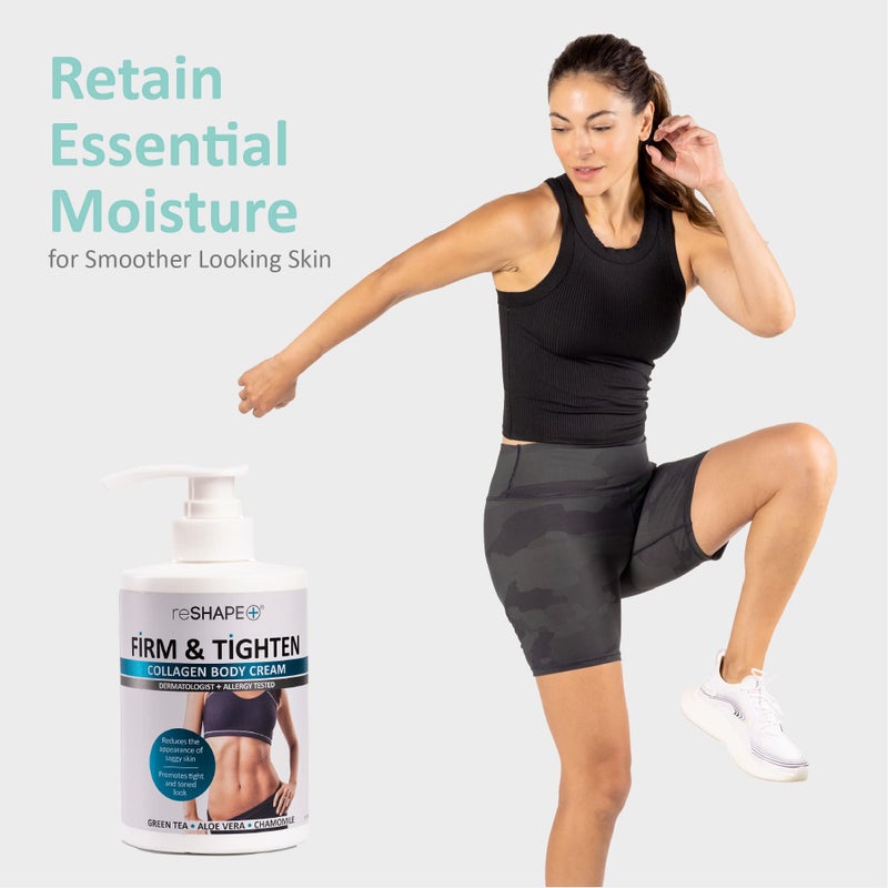 reshape كريم مرطب كولاجين ريشاب+ لوشن الجسم وكريم الوجه | إنقاذ البشرة الجافة لوشن الكولاجين | كريم شد البشرة | لوشن شد + firming للبشرة | منتجات العناية ببشرة الجسم، 15 أونصة سائلة (عبوة 2)  - Image 4
