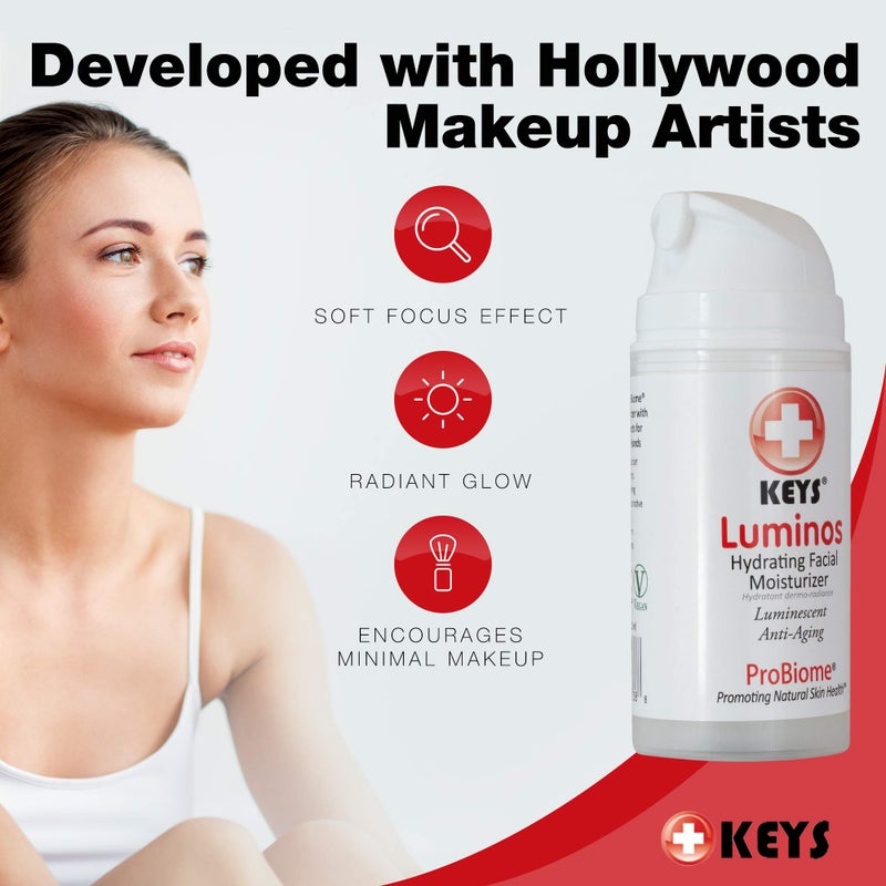 Keys Care Luminos Hydrating Clear Natural Moisturizer - Makeup Base For Radiant Skin - Anti-Aging & Treats Discoloration For All Skin Types - Image 3
