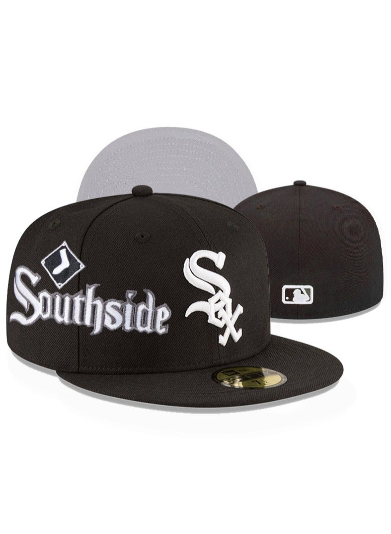 NEW ERA Chicago White Sox Baseball Cap, Southside Lettering + Classic Team Logo, Flat - Brim Hat - 60.6cm 