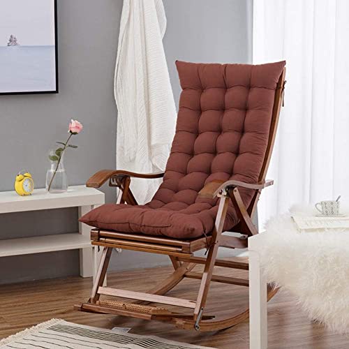 aeTHEric Super Comfy Long Rocking Chair Cushion/Chair Back Rest Pillow/Chair Seat Pad/Long Quilted Chair Cushion/Pad(19x41inch),Brown - Image 1