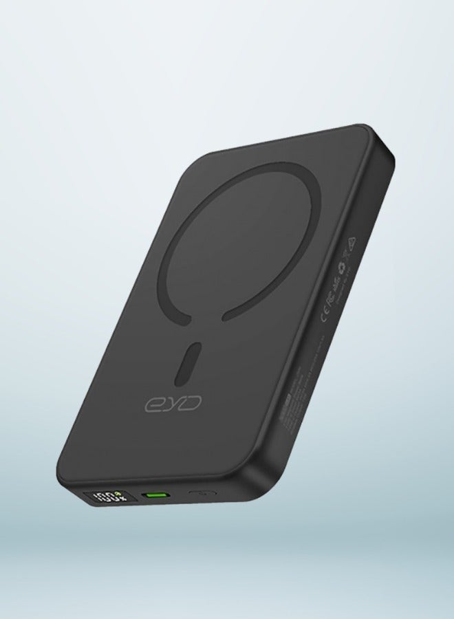 5000 mAh Foldable Magnetic Wireless Power Bank Portable Charger 18W Black