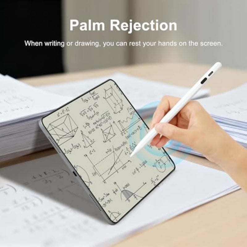 قلم ستايلس لجهاز iPad 2018-2025، هيكل من الألومنيوم، أسود غير لامع، شحن سريع، طرف دقيق، رفض راحة اليد - Image 3