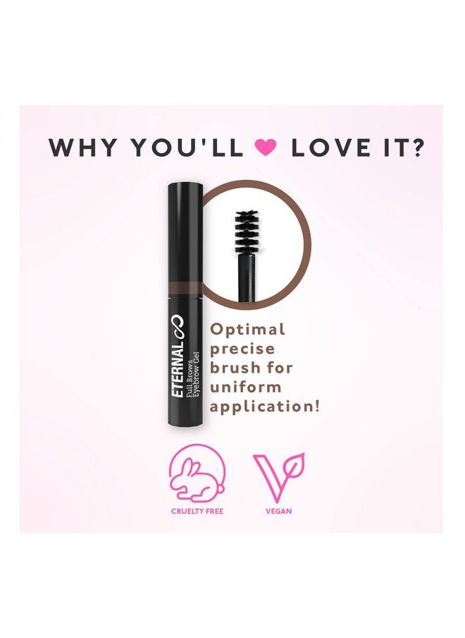 ETERNAL - Full Brows Tinted Eyebrow Setting Gel Waterproof Brow Fix And Styling Makeup 0.11 Oz (Black Brown) - Image 1