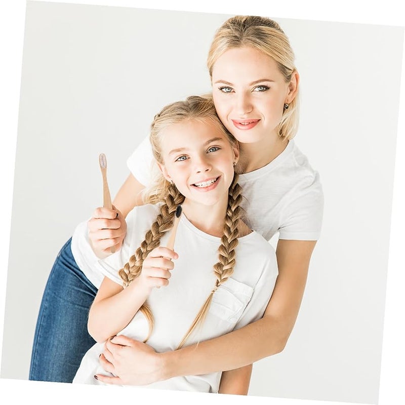 Natural Bamboo Toothbrush 2 Pack Soft Bristles Wide Head Ergonomic Design for Adults - Image 4