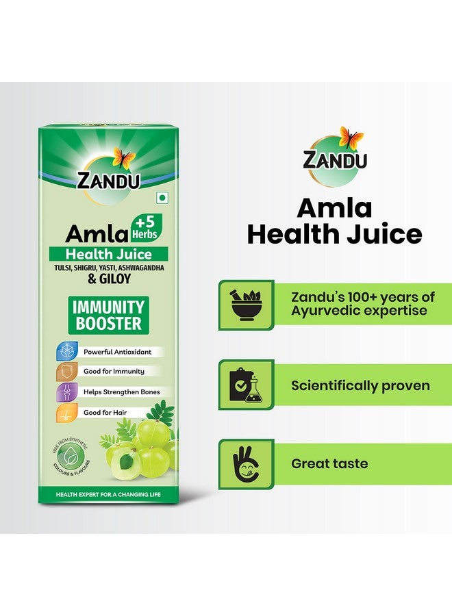 Zandu Amla + 5 Herbs Health Juice | Ayurvedic Immunity Booster | Powerful Antioxidant | Good for Bones and Hair |No Added Sugar (1000ml) - Image 3