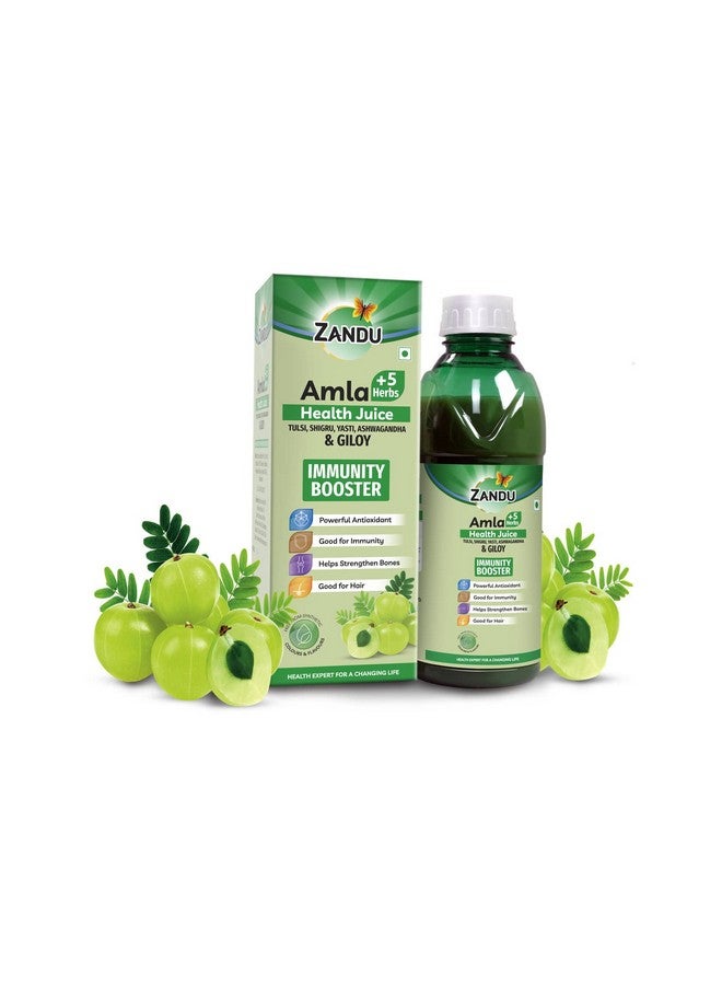 Zandu Amla + 5 Herbs Health Juice | Ayurvedic Immunity Booster | Powerful Antioxidant | Good for Bones and Hair |No Added Sugar (1000ml) - Image 1