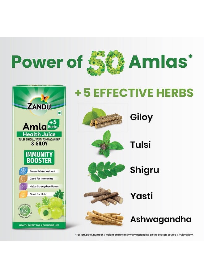 Zandu Amla + 5 Herbs Health Juice | Ayurvedic Immunity Booster | Powerful Antioxidant | Good for Bones and Hair |No Added Sugar (1000ml) - Image 4