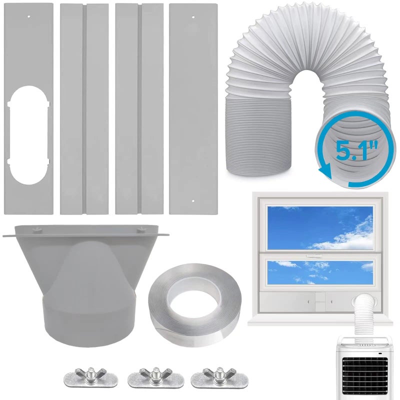 Coolaihan Coolaihan Portable Air Conditioner Window Kit with 51 Exhaust Hose Universal Window Seal for Sliding or Vertical Windows 