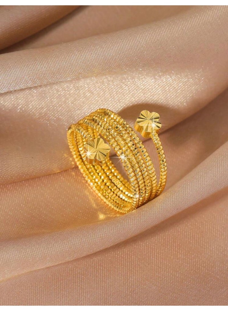 GOLDMAX 21k Gold Plated Ring For Women One Size With Gift Box - Image 2