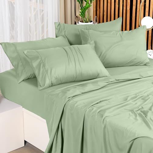Utopia Bedding King Sheet Set – 4 Piece Bed Sheets for King Size Bed, Soft and Breathable Microfiber, Includes 1 Fitted Sheet, 1 Flat Sheet and 2 Pillowcases (Sage) - Image 5