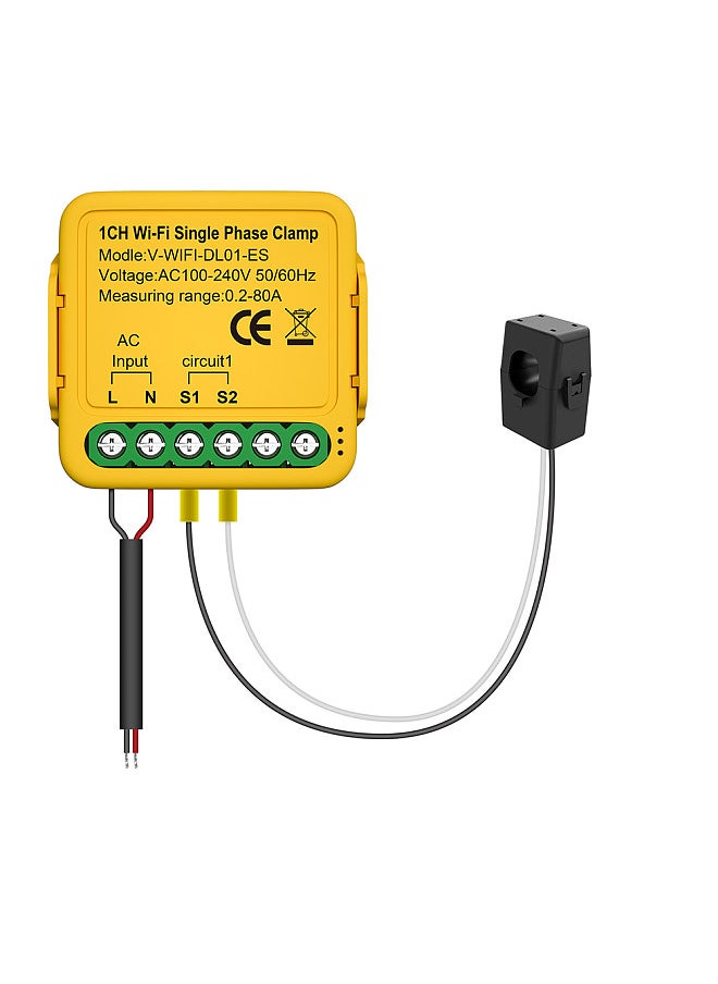 Generic - Tuya WiFi Smart Home Energy Monitor 2.4GHZ Smart Energy Meter Single Phase Consumption Monitor 80A Solar Current Transformer Clamp Power Consumption Monitor - Image 1