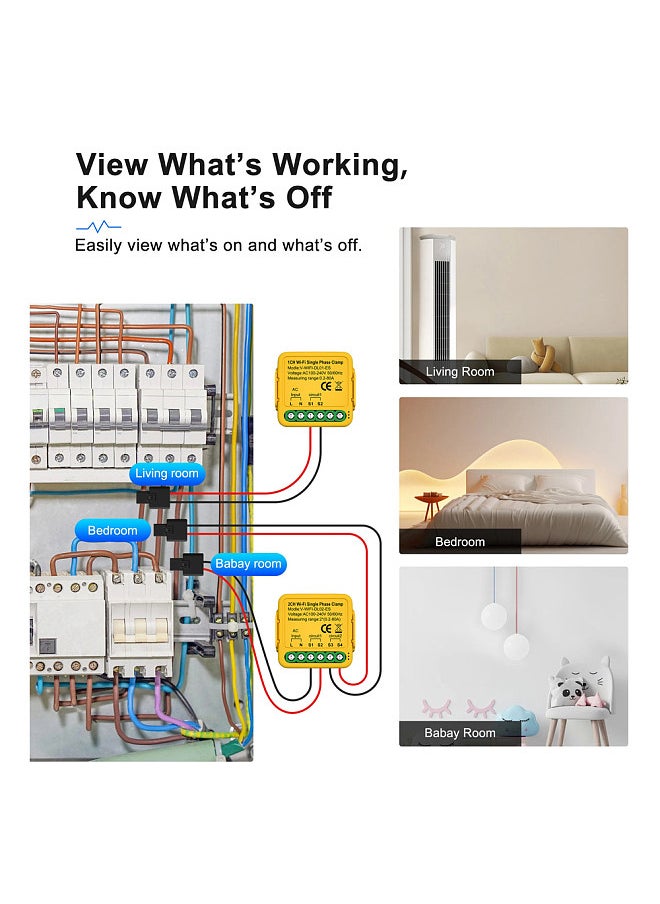 Generic - Tuya WiFi Smart Home Energy Monitor 2.4GHZ Smart Energy Meter Single Phase Consumption Monitor 80A Solar Current Transformer Clamp Power Consumption Monitor - Image 1
