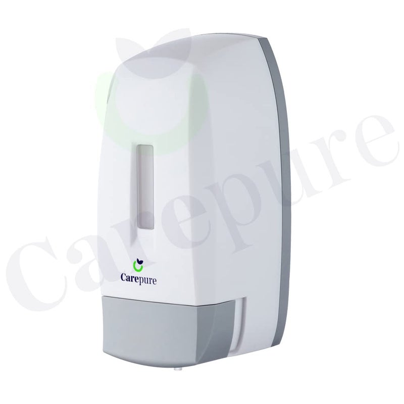 Carepure Manual Liquid Soap Dispenser Wall Mounted Manual Shampoo Shower Gel Soap Hand Sanitizer Plastic Liquid Soap Dispenser 500 ML White - Image 2