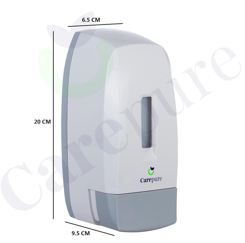 Carepure Manual Liquid Soap Dispenser Wall Mounted Manual Shampoo Shower Gel Soap Hand Sanitizer Plastic Liquid Soap Dispenser 500 ML White - Image 3