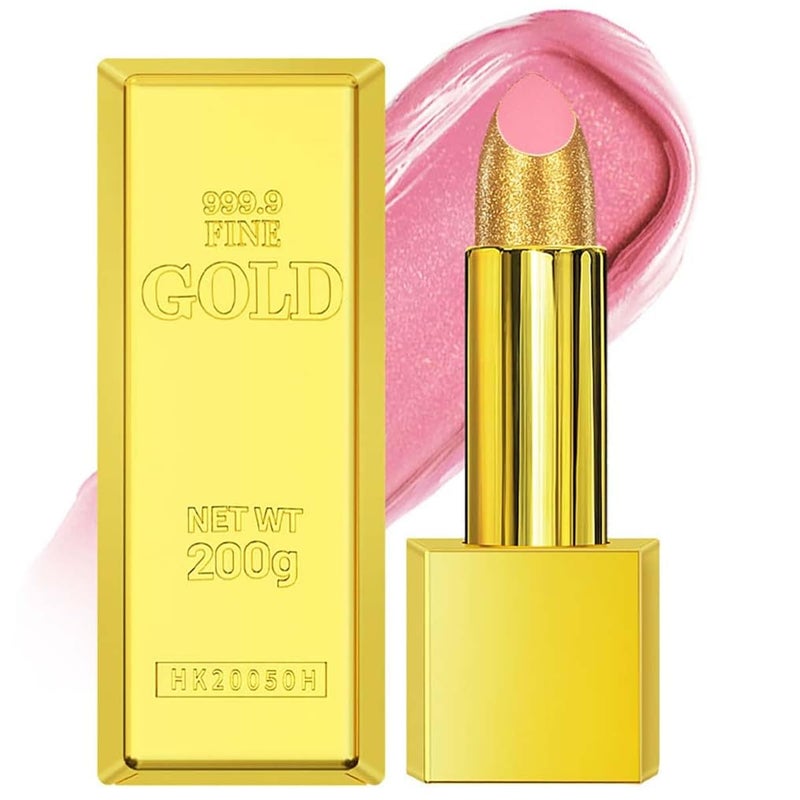 BEUKING Gold Lipstick Velvet Nude Red Pink Lip Tint Non-Smudge High Pigment Not Fade Smooth Long-Lasting Wear Non-Stick Cup Waterproof Matte Lady Lip Gloss for Girl Women Lady Daily Lip Makeup (#1) - Image 1