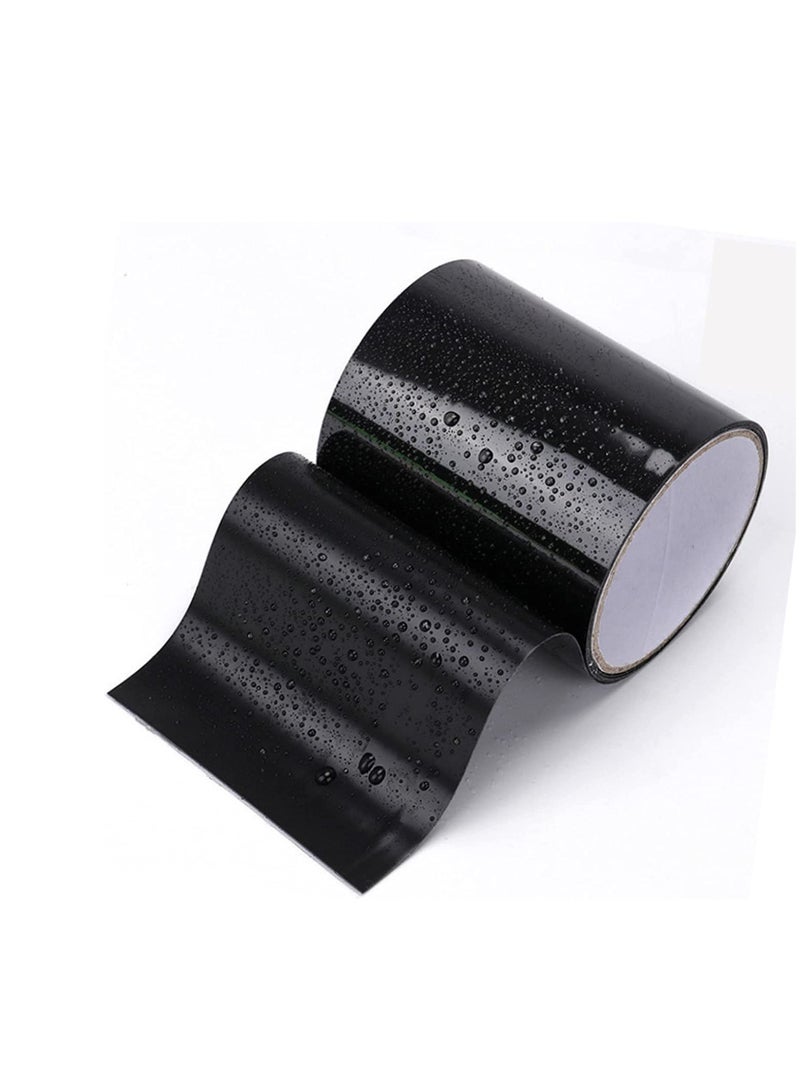 Rubberized Waterproof Tape, Professional Duct Tape for Prevent Leak and Crack, Patch and Seal Tape for Photographers Repairing Holes Cracks Pipes Gaps Roof Crafts (Black Medium 4" x 59") - Image 1