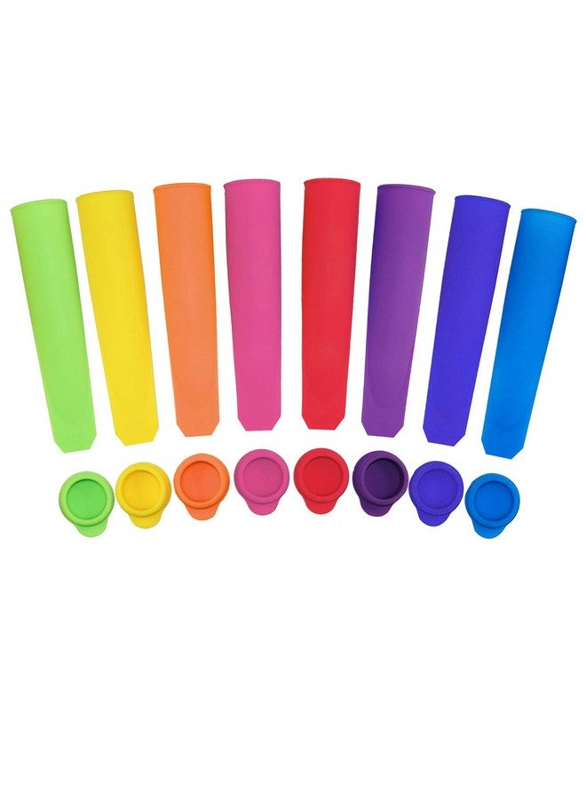 Ouddy Popsicles Molds, 8 Pack Multi Colors Popsicle Maker with Lids for Kids, Baby Popsicle Molds for DIY, Frozen Silicone Popsicle Bags Ice Pop Mold for Popsicles/Yogurt Sticks/Jelly/Chocolates - Image 1