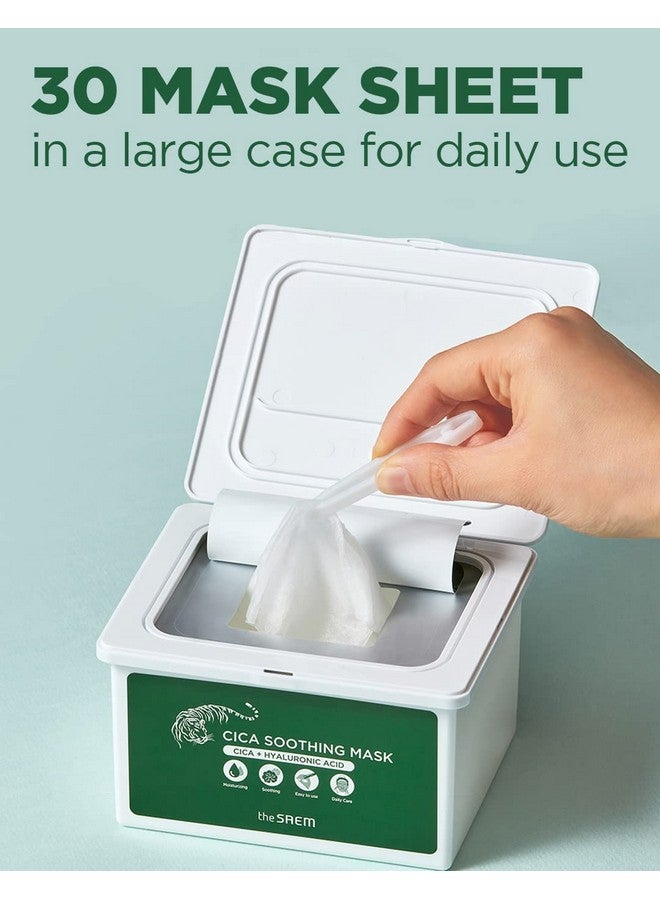 THESAEM Cica Soothing Mask 30ea - Daily Calming Facial Mask Sheet - Centella Asiatica, Hyaluronic Acid, and Panthenol - Moisturizing Essence with Vegan Sheet - Korean Skincare - Image 2