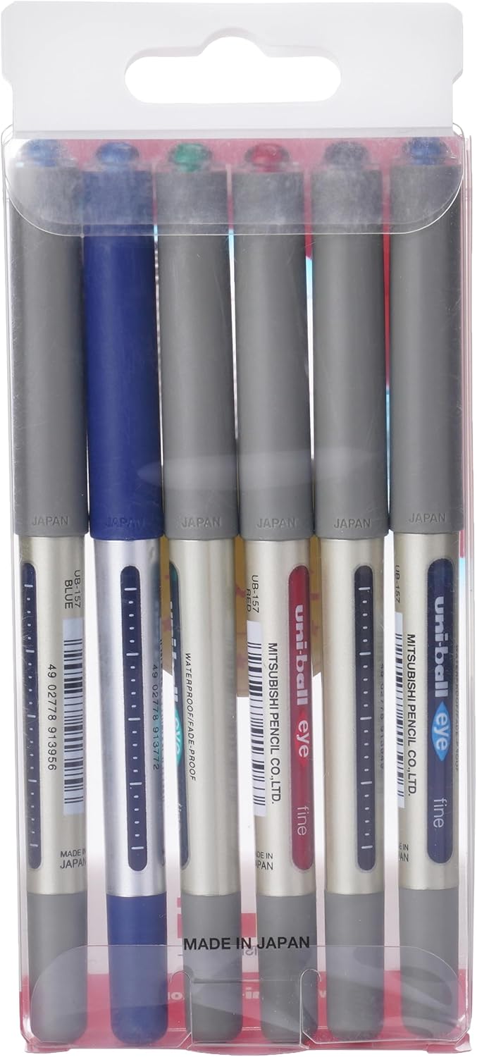 Uniball uni-ball EYE Fine Multicolor Rollerball Pen Set Pack of 6 - Image 3