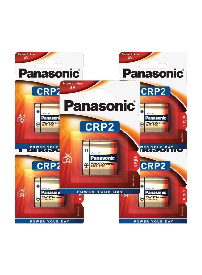 Panasonic CR-P2 Lithium 6V Batteries - 5 Pieces - Image 1