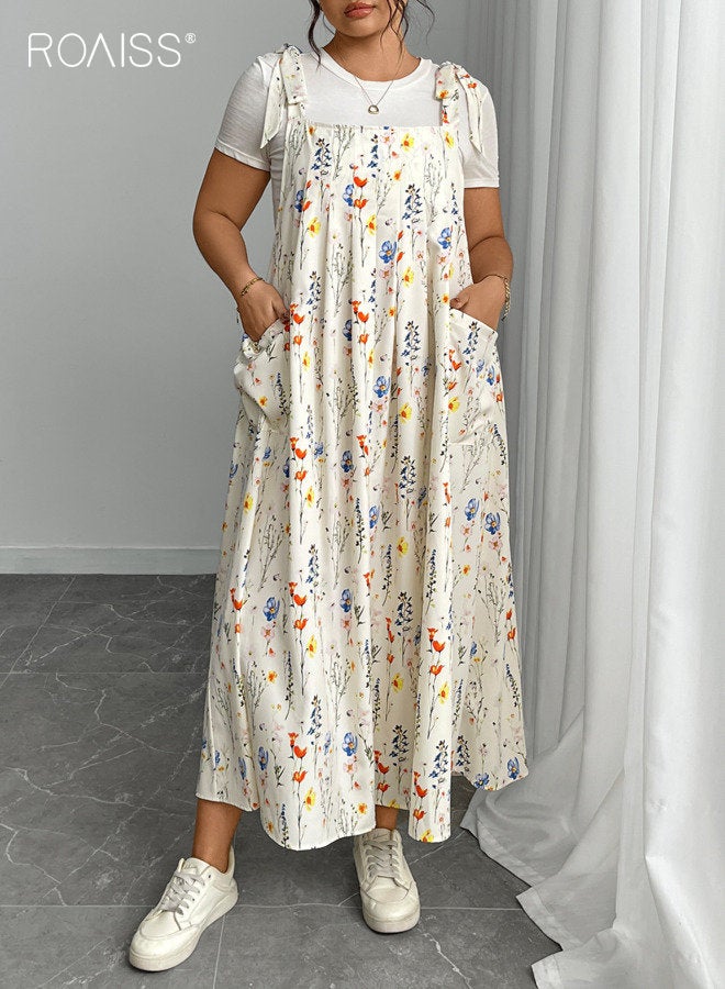 رويس فستان نسائي كاجوال بمقاس كبير بحمالات قابلة للتعديل للارتداء اليومي - Image 3